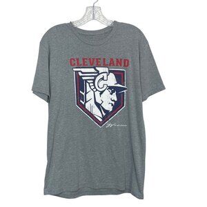 Cleveland Baseball Guardians Graphic TShirt Mens Large Gray Crewneck Fanwear